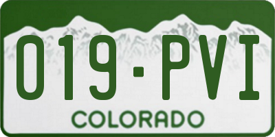 CO license plate 019PVI
