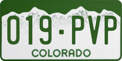 CO license plate 019PVP