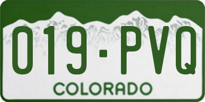 CO license plate 019PVQ