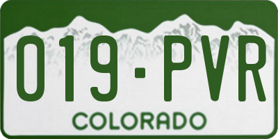 CO license plate 019PVR