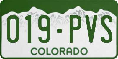 CO license plate 019PVS
