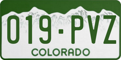 CO license plate 019PVZ