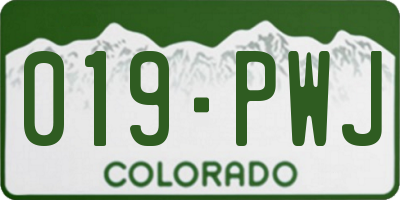 CO license plate 019PWJ