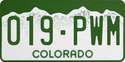 CO license plate 019PWM