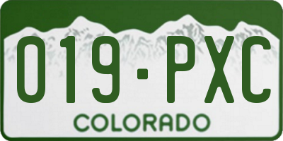 CO license plate 019PXC