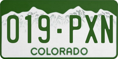 CO license plate 019PXN