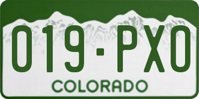 CO license plate 019PXO
