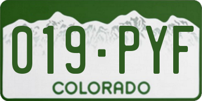 CO license plate 019PYF