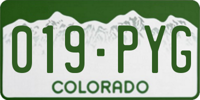 CO license plate 019PYG