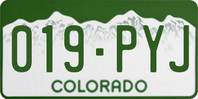 CO license plate 019PYJ