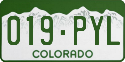 CO license plate 019PYL