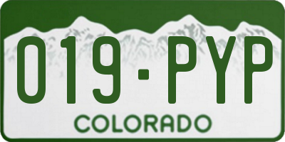 CO license plate 019PYP