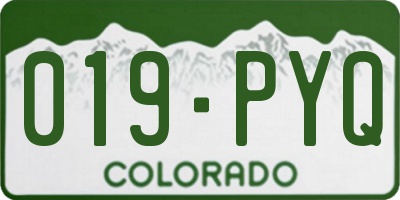 CO license plate 019PYQ
