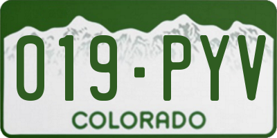 CO license plate 019PYV