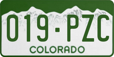 CO license plate 019PZC
