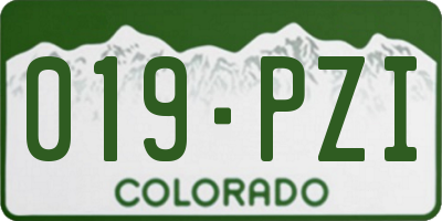 CO license plate 019PZI