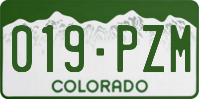 CO license plate 019PZM