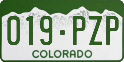 CO license plate 019PZP
