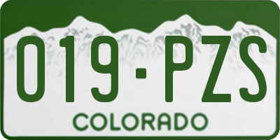 CO license plate 019PZS