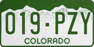 CO license plate 019PZY