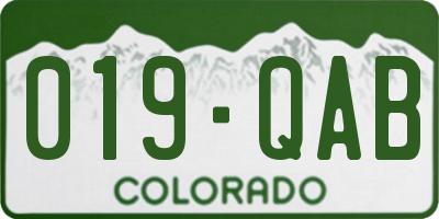 CO license plate 019QAB