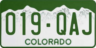CO license plate 019QAJ