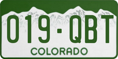 CO license plate 019QBT
