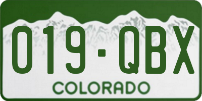 CO license plate 019QBX