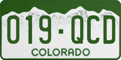 CO license plate 019QCD