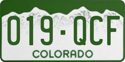 CO license plate 019QCF
