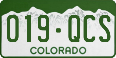 CO license plate 019QCS
