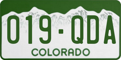 CO license plate 019QDA