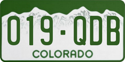 CO license plate 019QDB