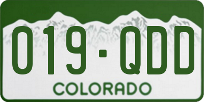 CO license plate 019QDD