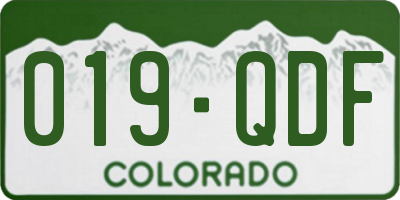 CO license plate 019QDF