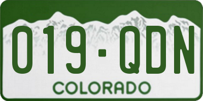 CO license plate 019QDN