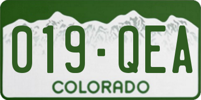 CO license plate 019QEA