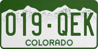 CO license plate 019QEK