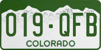 CO license plate 019QFB