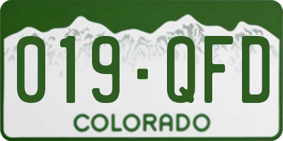 CO license plate 019QFD