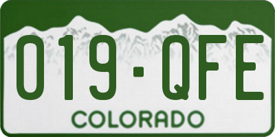 CO license plate 019QFE