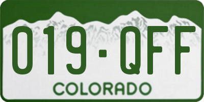 CO license plate 019QFF