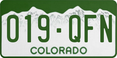 CO license plate 019QFN
