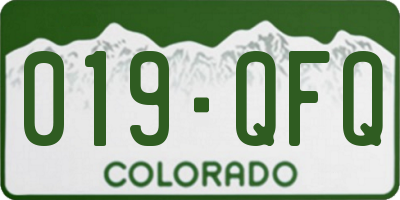 CO license plate 019QFQ