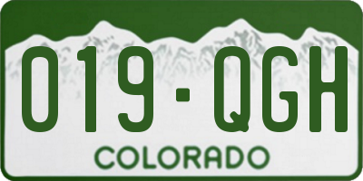 CO license plate 019QGH