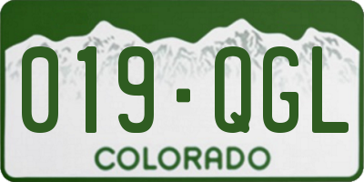 CO license plate 019QGL