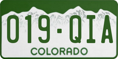 CO license plate 019QIA