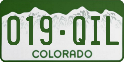 CO license plate 019QIL