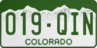 CO license plate 019QIN