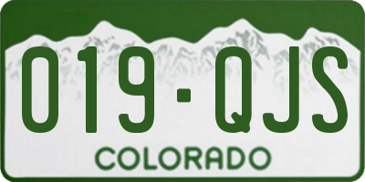 CO license plate 019QJS